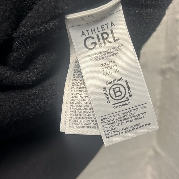 Athleta Girl Retroactive Half Zip sz XXL/16 black - Picture 6 of 9
